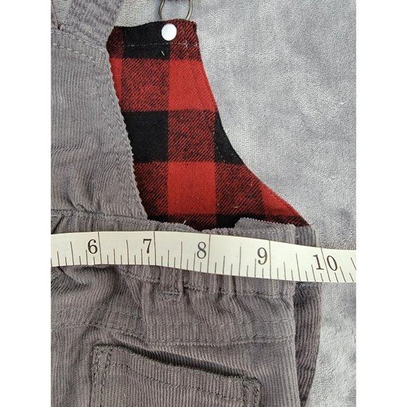 Tommy Bahama baby Gray Corduroy Reindeer plaid Overalls 3-6 months - Picture 8 of 9